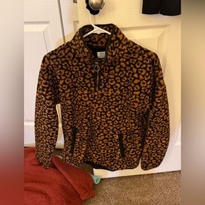 Leopard pullover fleece